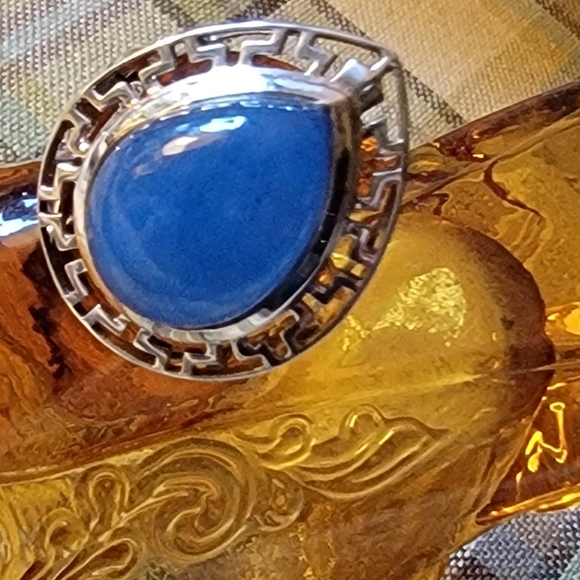 🔹️ Sterling Silver Blue Chalcedony Statement Ring - Picture 9 of 10